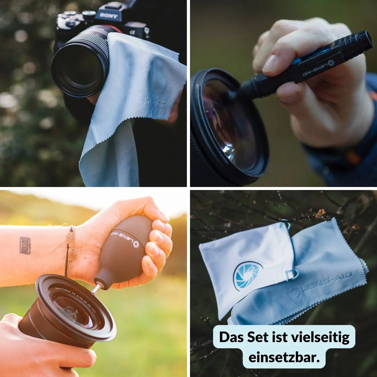Kamera Reinigungsset 3er-Set mit Reinigungsstift & Mikrofasertüchern - Foto > Kamerazubehör Kamerareinigung