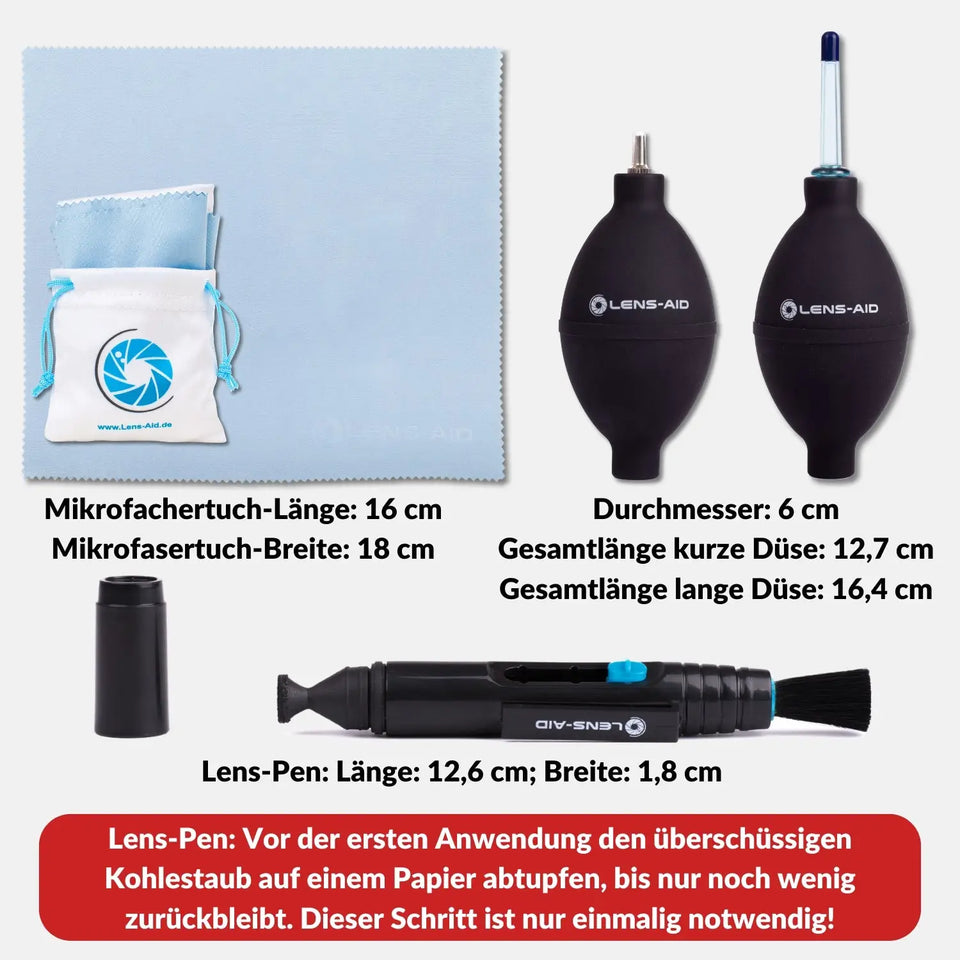 Kamera Reinigungsset 3er-Set mit Reinigungsstift & Mikrofasertüchern - Foto > Kamerazubehör Kamerareinigung