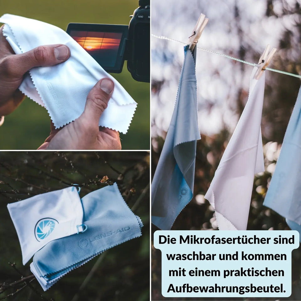 Microfiber cleaning cloths, 5-pack with storage bag - Camera & Photo > Camera Accessories Camera Cleaning