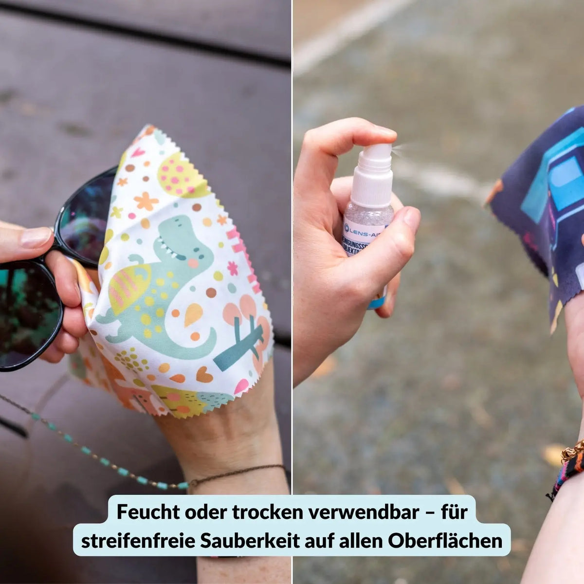 Set di 5 panni in microfibra, fantasie assortite – senza pelucchi e lavabili - Fotocamera > Accessori per fotocamera Pulizia della fotocamera