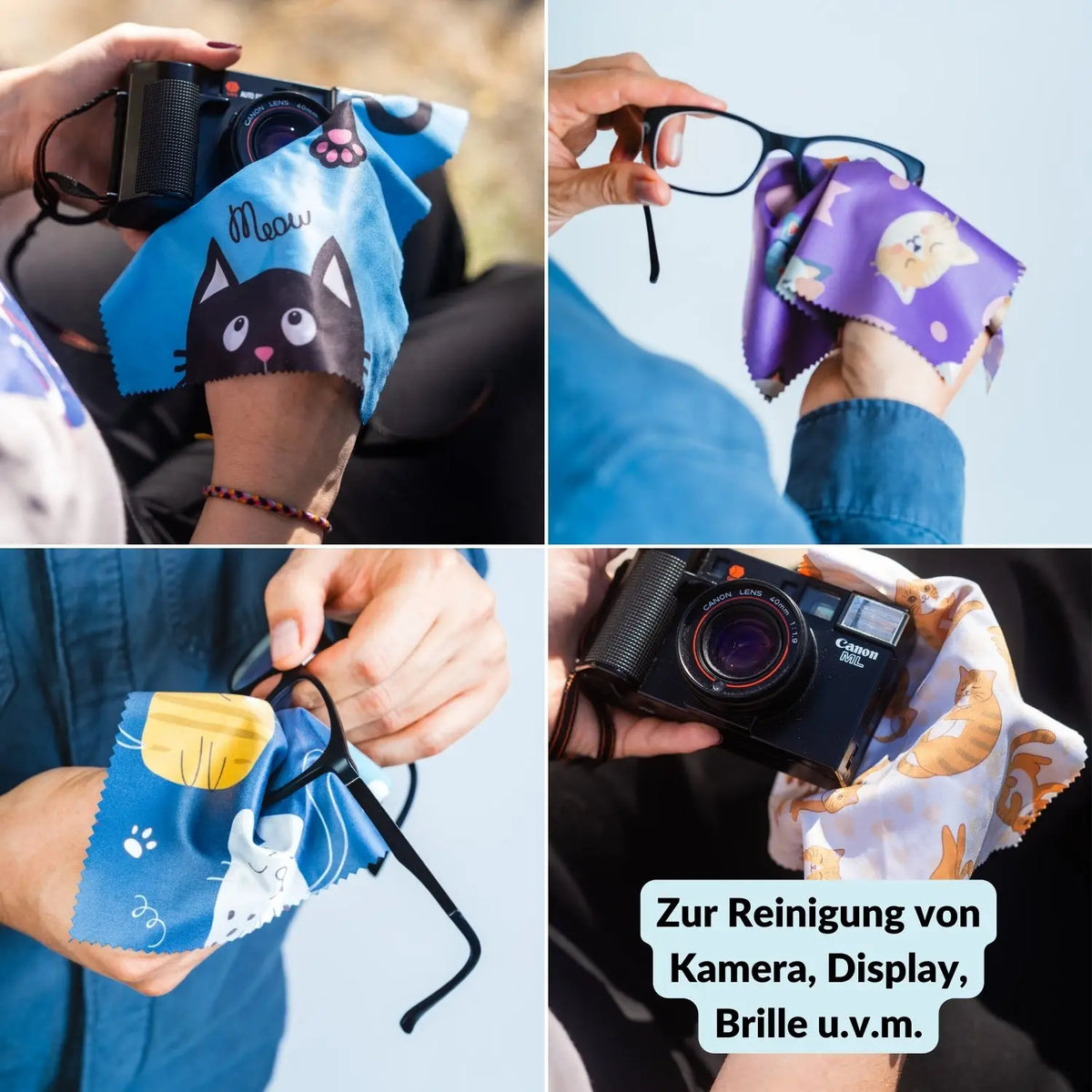 Set di 5 panni in microfibra, fantasie assortite – senza pelucchi e lavabili - Fotocamera > Accessori per fotocamera Pulizia della fotocamera