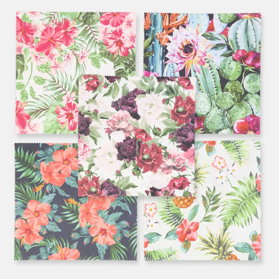 Set di 5 panni in microfibra, vari modelli – senza pelucchi e lavabili – fiori – fotocamera > accessori per fotocamera