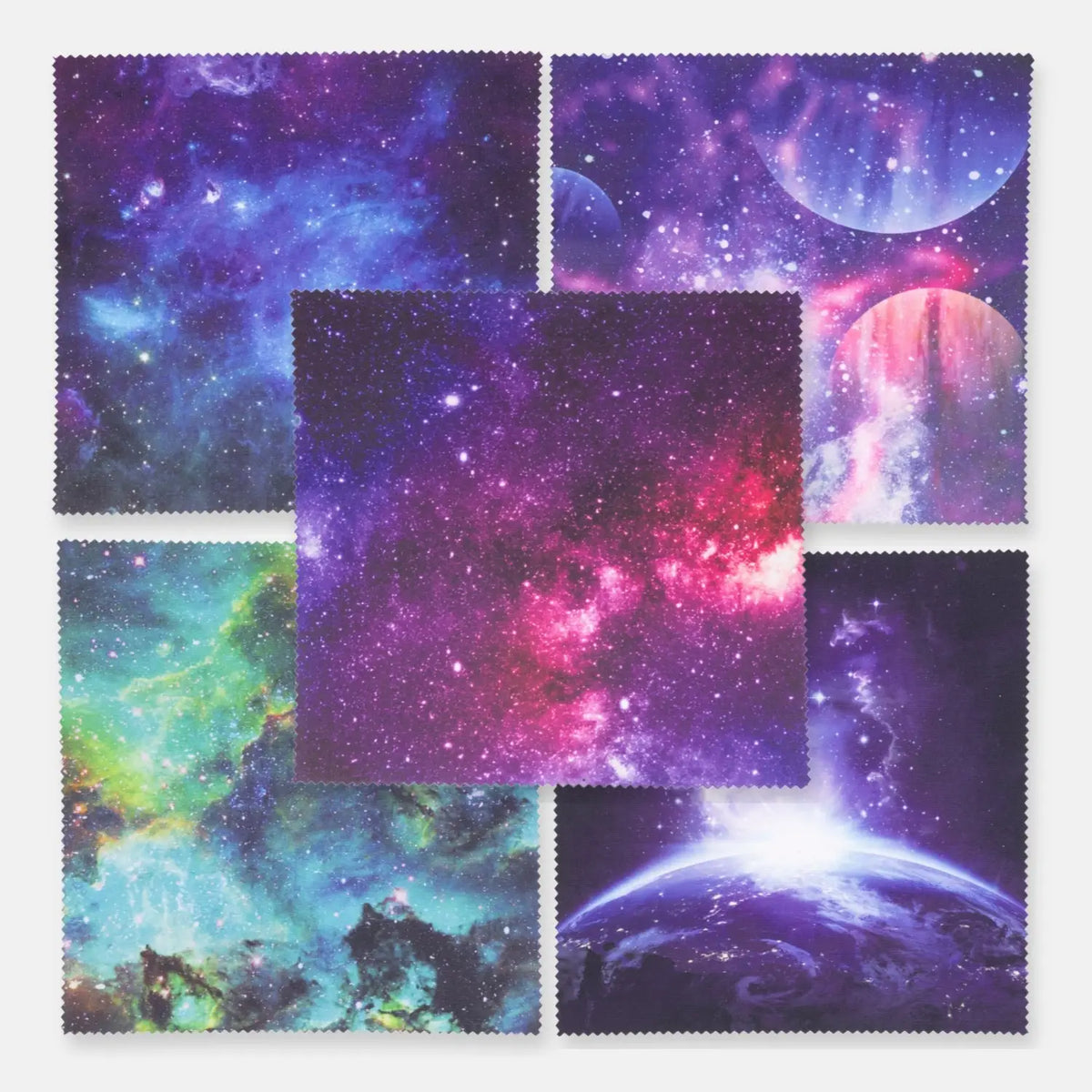 Set di 5 panni in microfibra, vari modelli – senza pelucchi e lavabili - Galaxy - Fotocamera > Accessori per fotocamere
