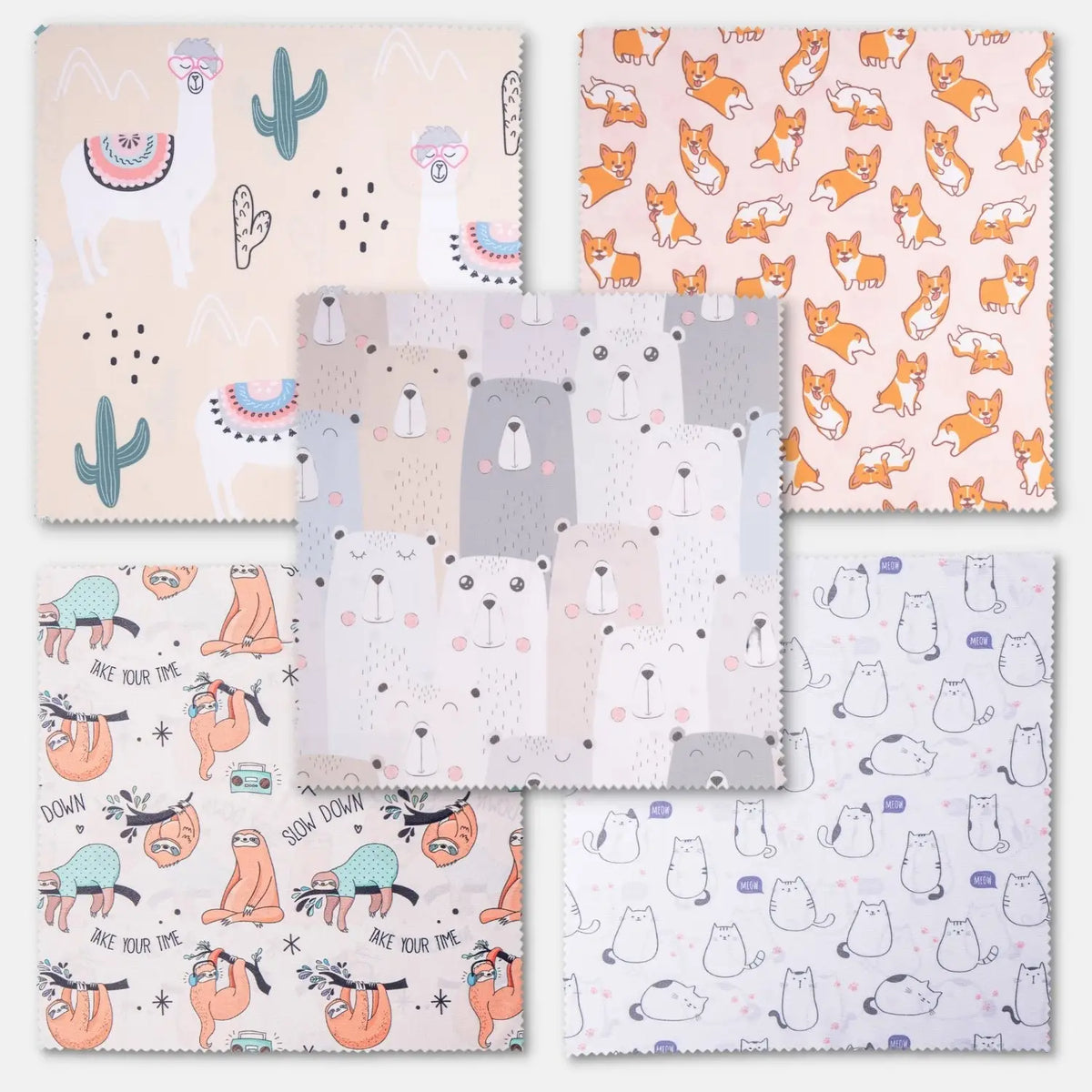 Set di 5 panni in microfibra, fantasie assortite – senza pelucchi e lavabili – mix di animali – accessori per fotocamera
