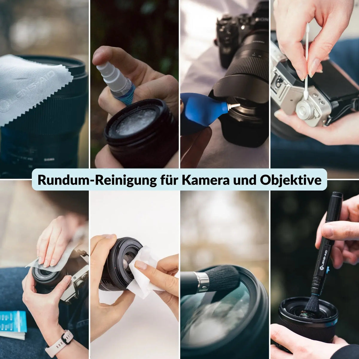 Kamera Reinigungsset 8-in-1 für Gehäuse & Objektiv - Foto > Kamerazubehör Kamerareinigung Reinigungssets