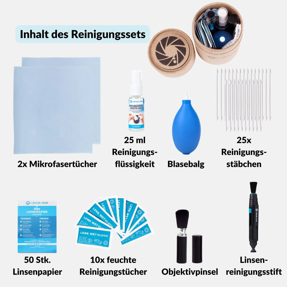 Kamera Reinigungsset 8-in-1 für Gehäuse & Objektiv - Foto > Kamerazubehör Kamerareinigung Reinigungssets