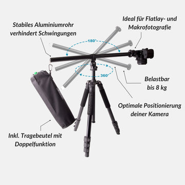 Carbon-Stativ + Auslegearm für die Studiofotografie