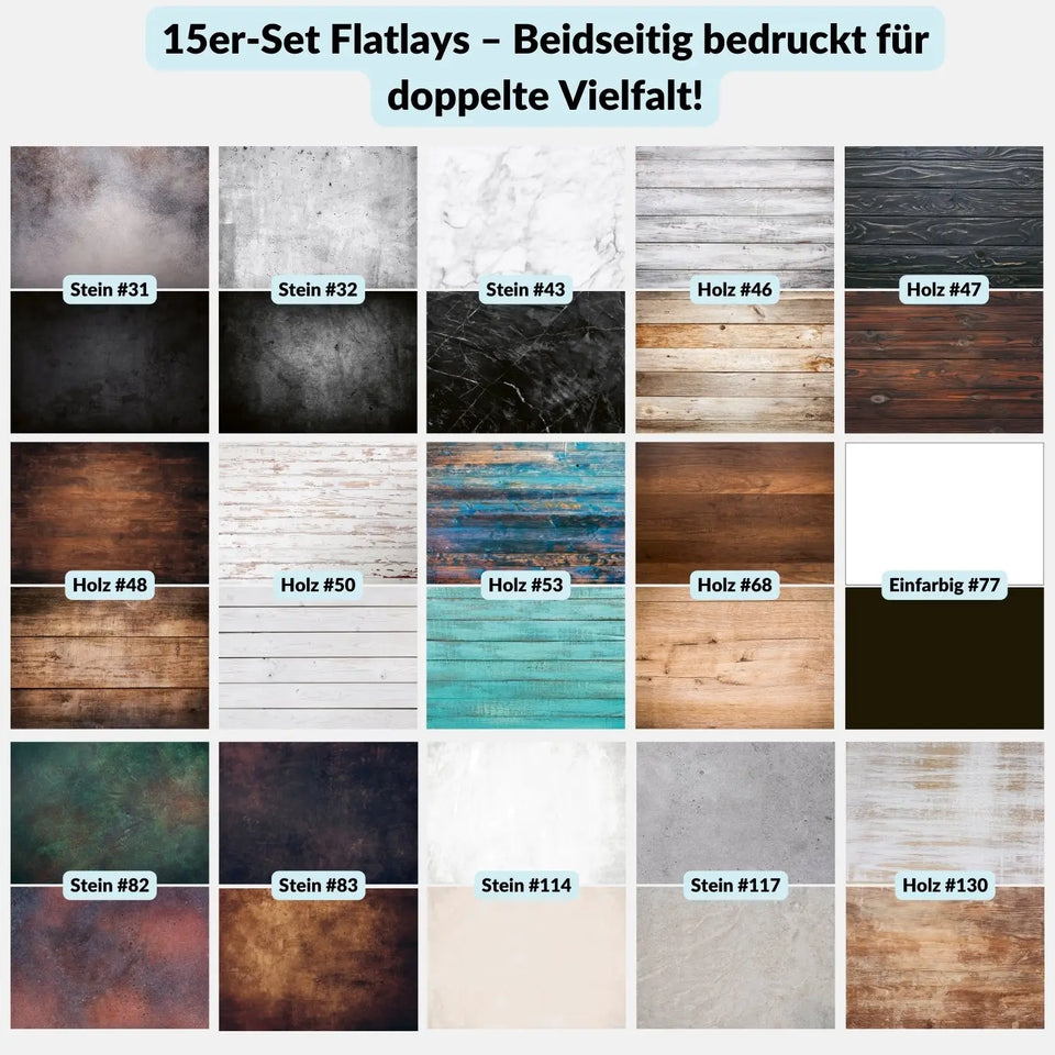 Flatlay Fotohintergrund Bundle - Das Rundumpaket für deine Studiofotos - Kamera & Foto > Fotostudio-Ausrüstung