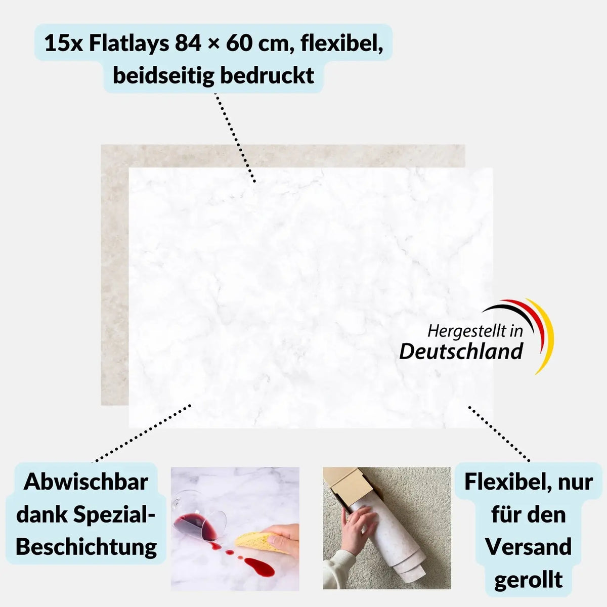 Flatlay Fotohintergrund Bundle - Das Rundumpaket für deine Studiofotos - Kamera & Foto > Fotostudio-Ausrüstung