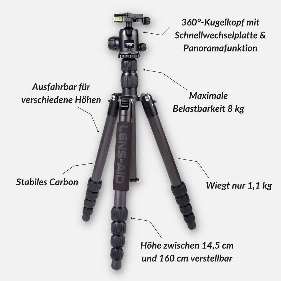 Carbon-Stativ + Auslegearm für die Studiofotografie - Kamera & Foto > Stative Einbeinstative