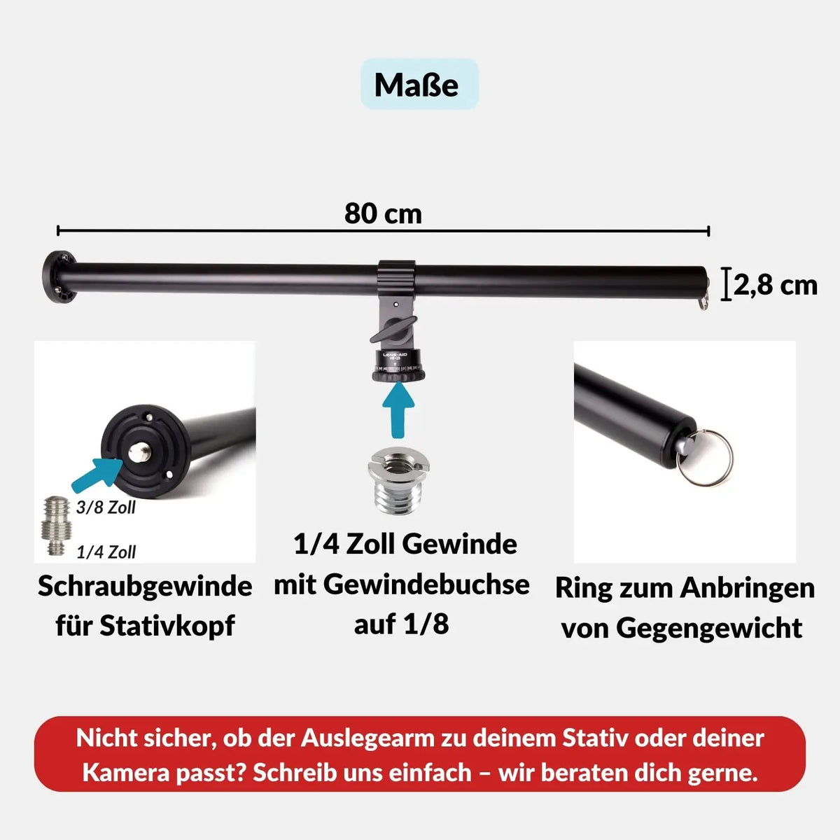 Carbon-Stativ + Auslegearm für die Studiofotografie - Kamera & Foto > Stative Einbeinstative