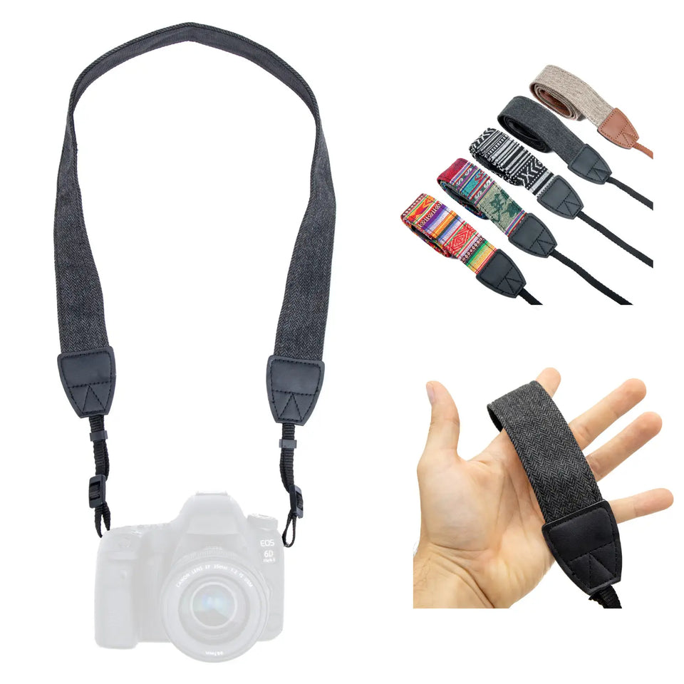 Inka camera strap - stylish carrying strap, adjustable 85-110cm - anthracite - Camera & Photo > Camera Accessories Camera Straps