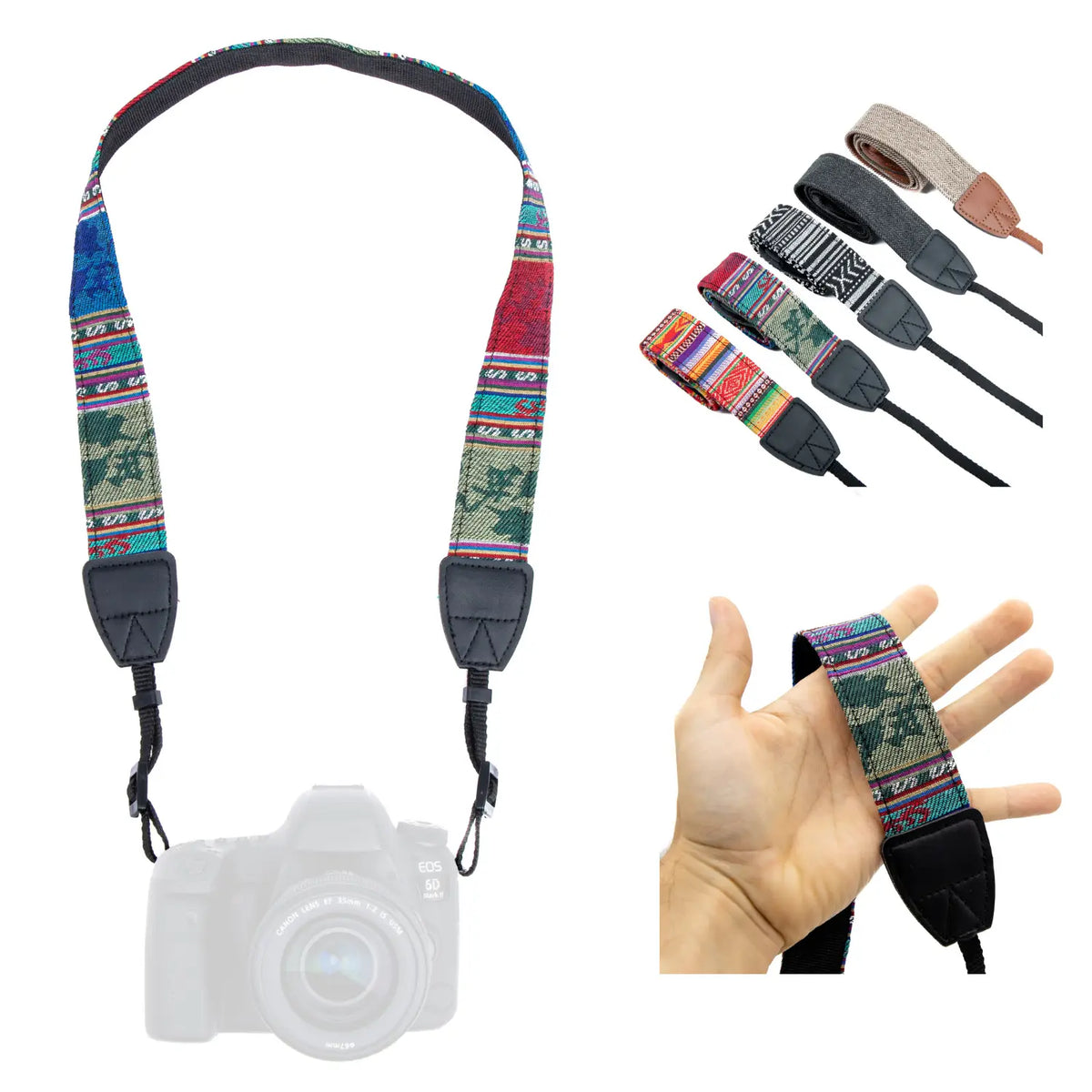 Inka camera strap - fashionable carrying strap 85-110cm adjustable - MIX dark - Camera & Photo > Camera Accessories Camera Straps
