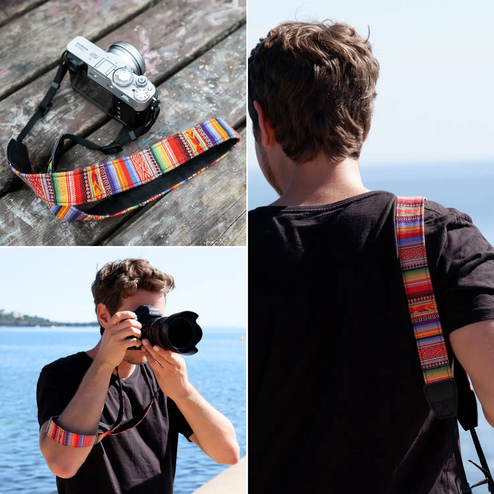 Inka camera strap - stylish carrying strap, adjustable from 85-110cm - Camera & Photo > Camera Accessories Camera Straps
