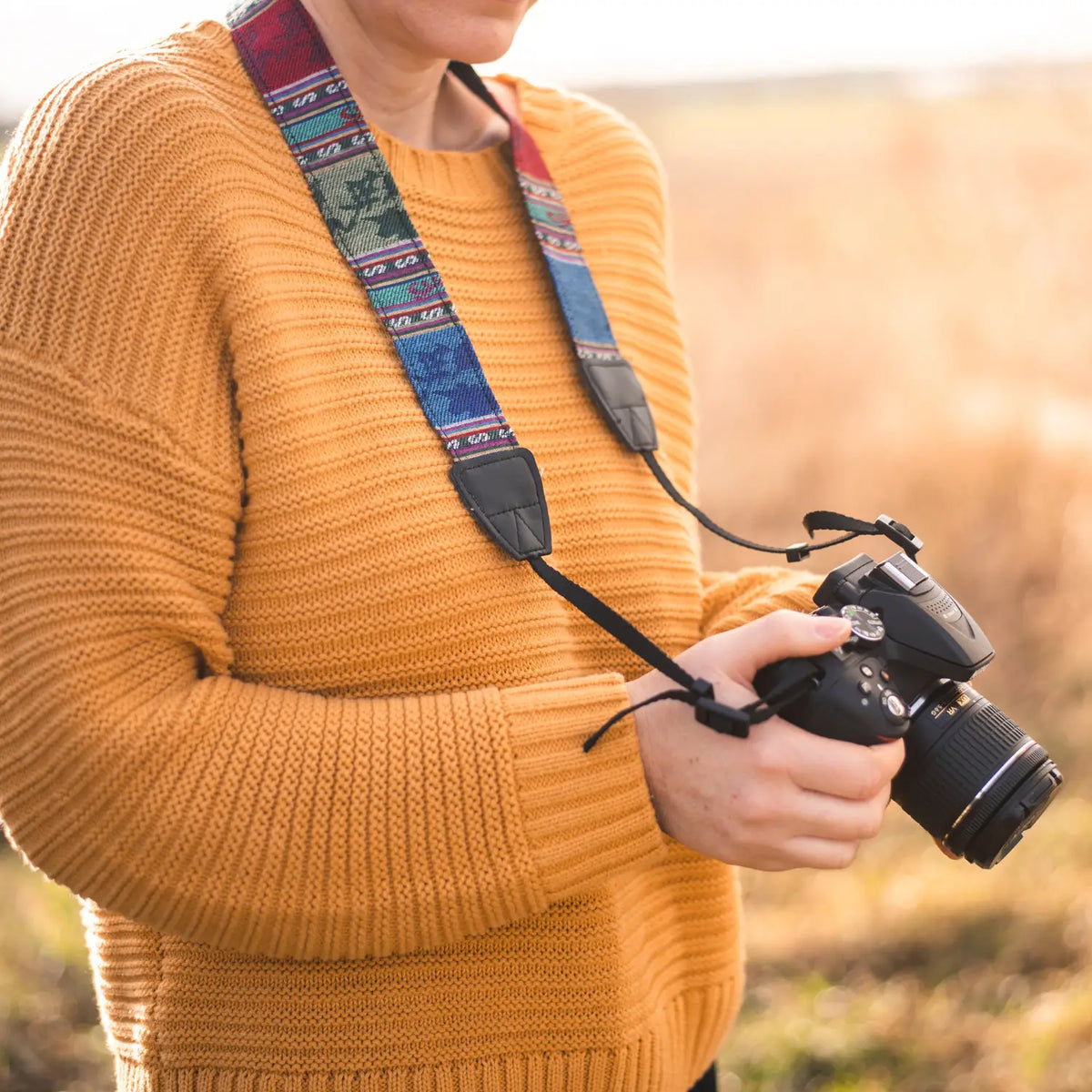 Inka camera strap - stylish carrying strap, adjustable from 85-110cm - Camera & Photo > Camera Accessories Camera Straps
