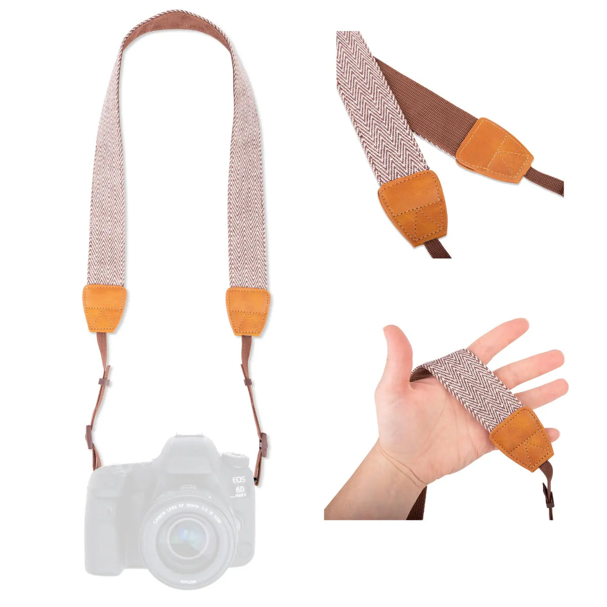 Inka camera strap - fashionable carrying strap, adjustable 85-110cm - Beige - Camera & Photo > Camera Accessories Camera Straps