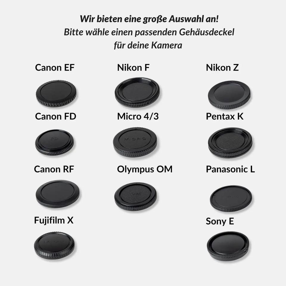 Bouchon de boîtier - compatible avec Sony, Nikon, Canon et Fuji - Appareil photo > Accessoires pour appareil photo