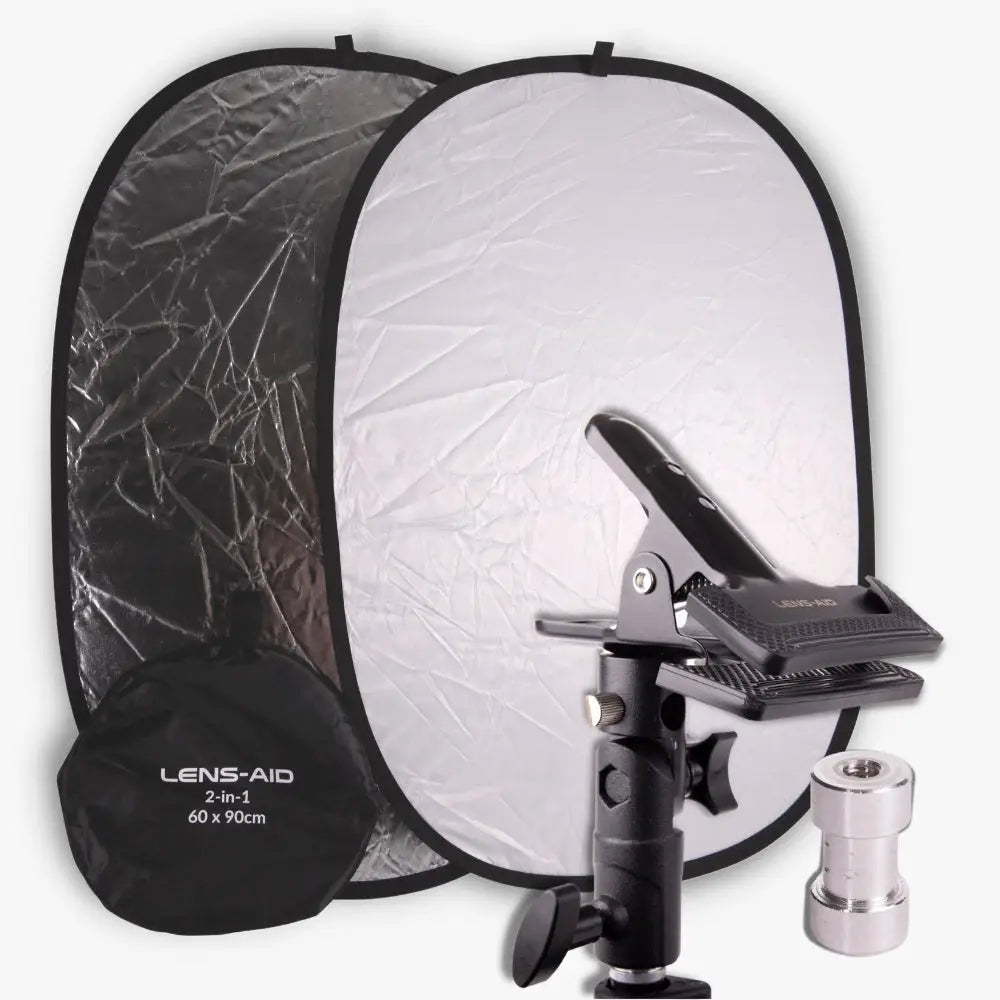 Faltreflektor (60x90cm) + Reflektorklemme im Set - Kamera & Foto > Fotostudio-Ausrüstung Lichtzubehör Reflektoren