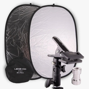 Faltreflektor (60x90cm) + Reflektorklemme im Set - Kamera & Foto > Fotostudio-Ausrüstung Lichtzubehör Reflektoren