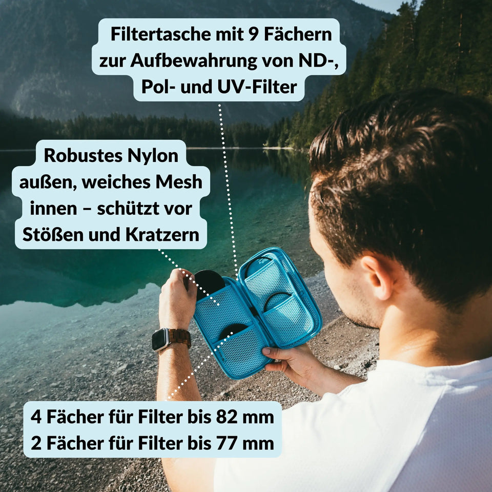 Filter pouch for round filters up to 82mm – 3 or 9 compartments - Camera & Photo > Camera Accessories Lens Accessories Filter Accessories