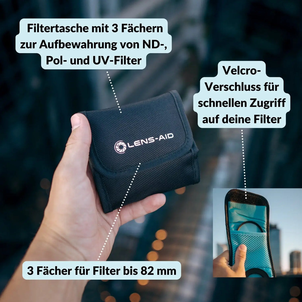 Filter pouch for round filters up to 82mm – 3 or 9 compartments - Camera & Photo > Camera Accessories Lens Accessories Filter Accessories