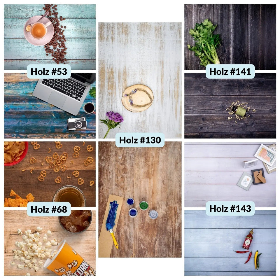 Flatlay Hintergrund Set – 5 Hintergründe mit 10 Motiven - Kamera & Foto > Fotostudio-Ausrüstung Fotohintergründe