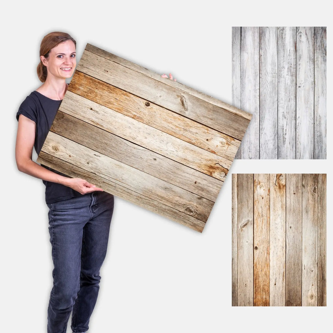 Flatlay Hintergrund 84 × 60 cm doppelseitig – Holzoptik - Holz 46 - Kamera & Foto > Fotostudio-Ausrüstung Hintergründe