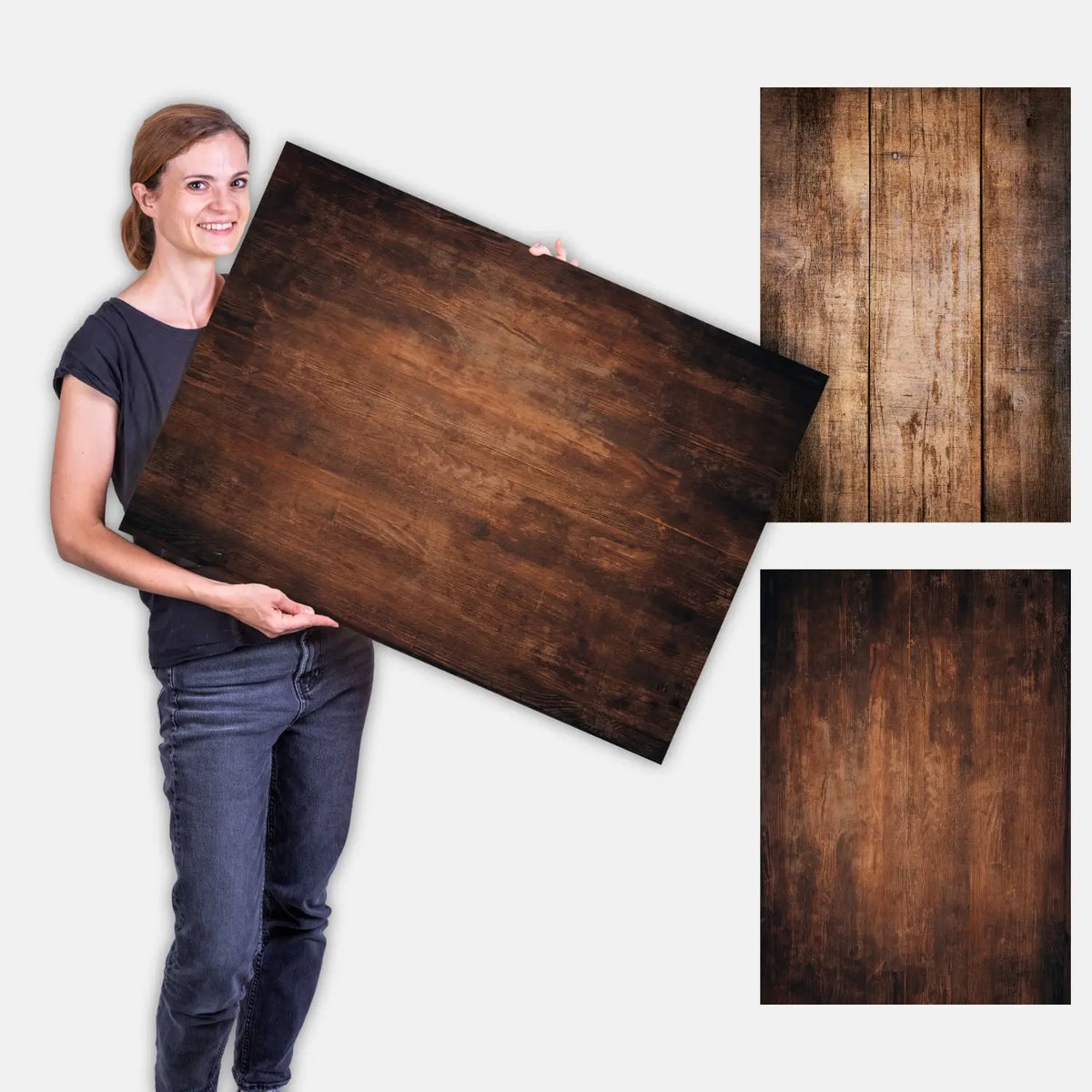 Flatlay Hintergrund 84 × 60 cm doppelseitig – Holzoptik - Holz 48 - Kamera & Foto > Fotostudio-Ausrüstung Hintergründe