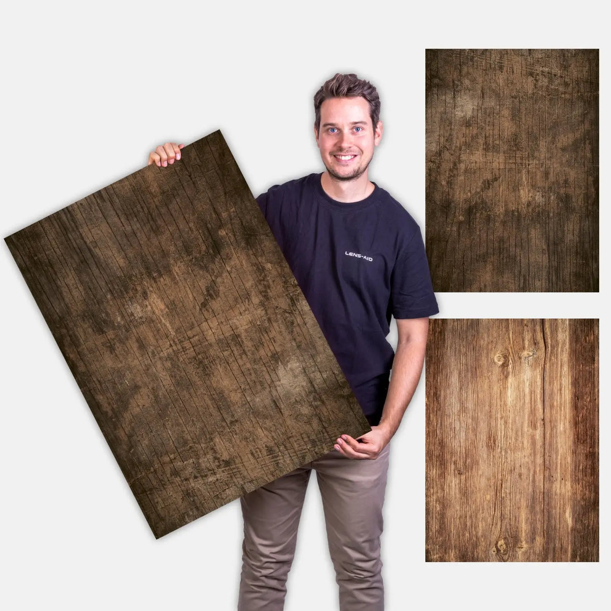 Flatlay Hintergrund 84 × 60 cm doppelseitig – Holzoptik - Holz 67 - Kamera & Foto > Fotostudio-Ausrüstung Hintergründe