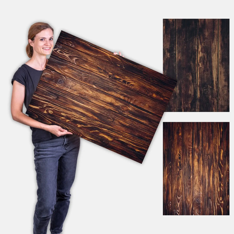 Flatlay Hintergrund 84 × 60 cm doppelseitig – Holzoptik - Holz 90 - Kamera & Foto > Fotostudio-Ausrüstung Hintergründe