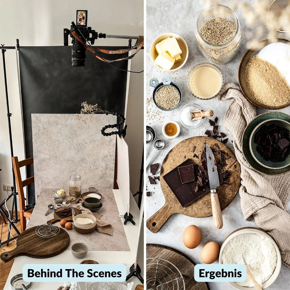 Flatlay Hintergrund 84 × 60 cm doppelseitig – Steinoptik - Kamera & Foto > Fotostudio-Ausrüstung Hintergründe