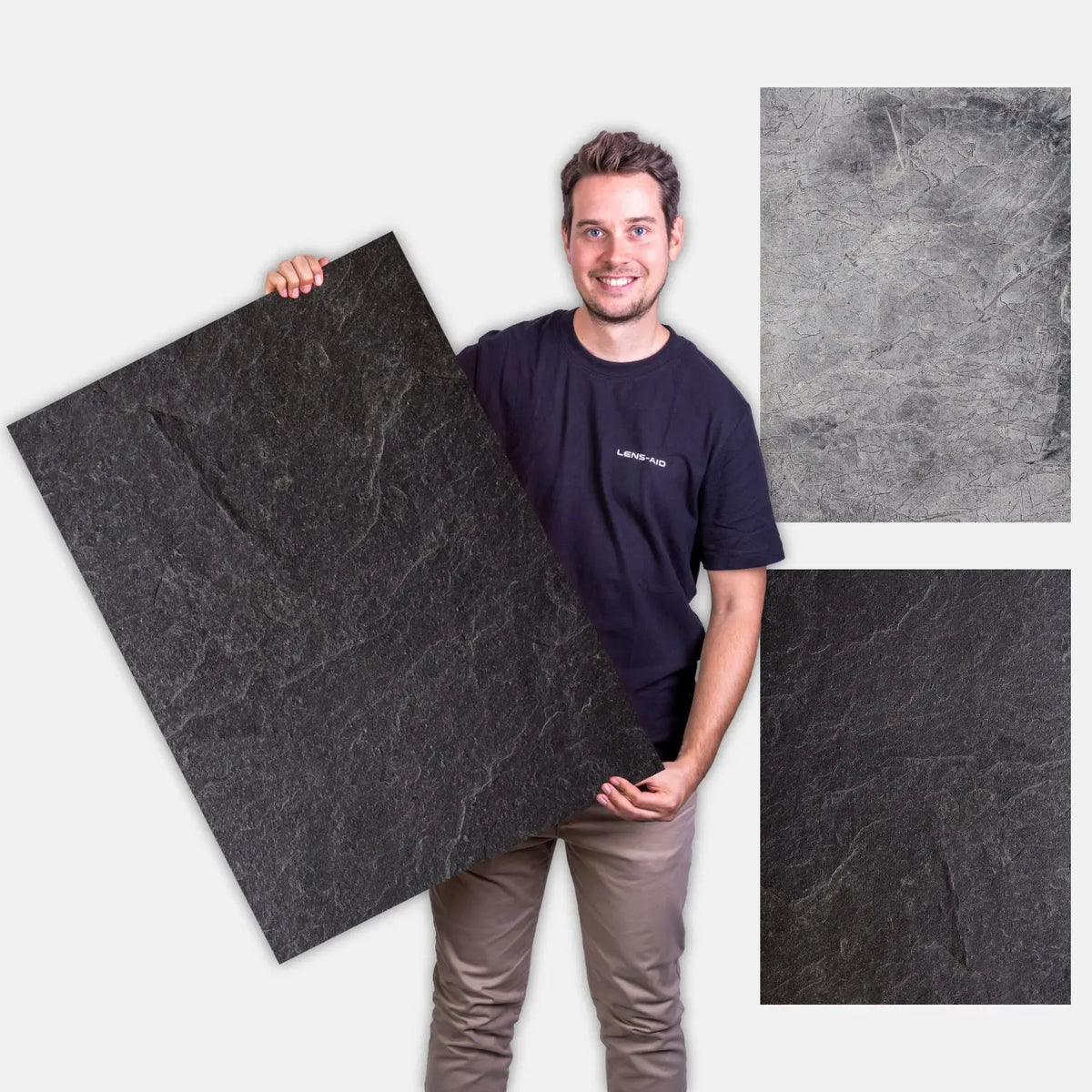Flatlay Hintergrund 84 × 60 cm doppelseitig – Steinoptik - Stein 45 - Kamera & Foto > Fotostudio-Ausrüstung