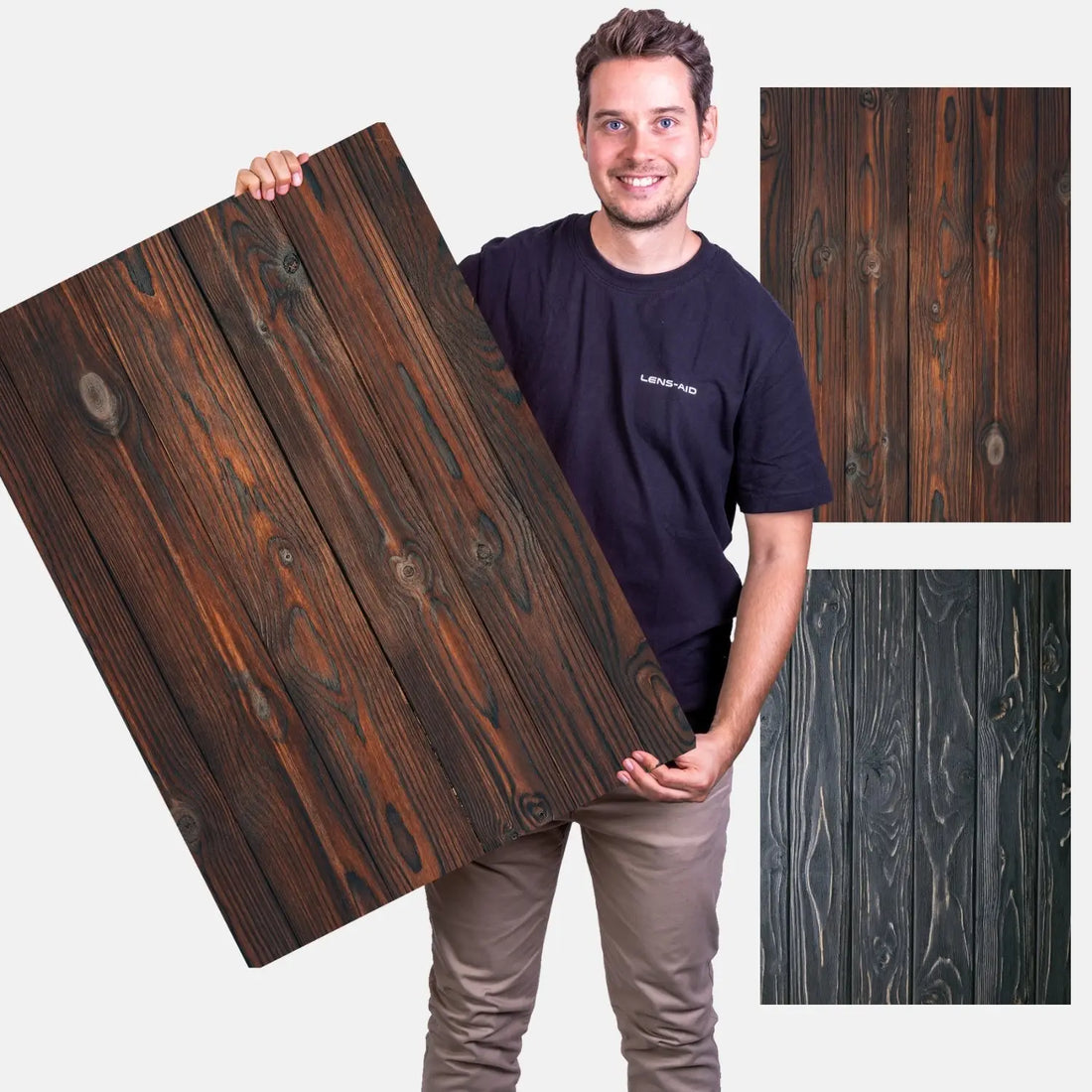 Flatlay Hintergrund - Auslaufmodelle - 84×60 cm doppelseitig - Holz 47 - Kamera & Foto > Fotostudio-Ausrüstung