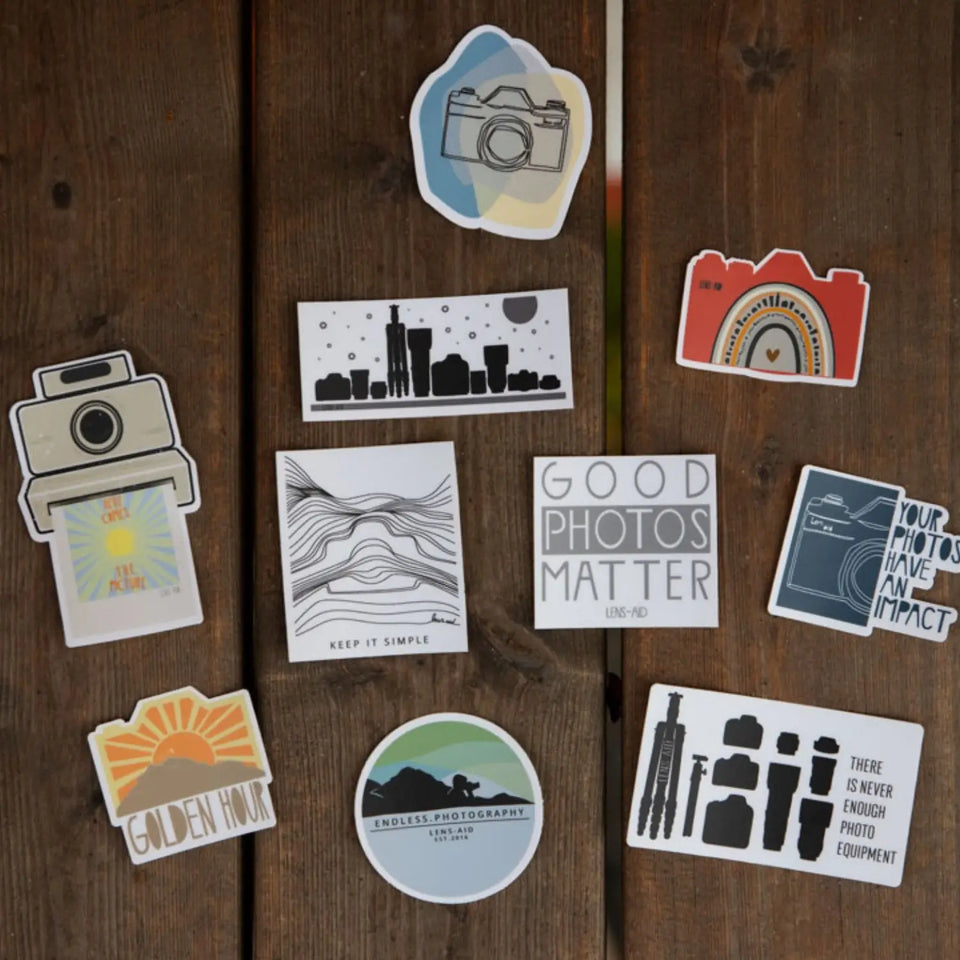 Foto Sticker Set mit 10 kreativen Fotografie-Motiven - 10er