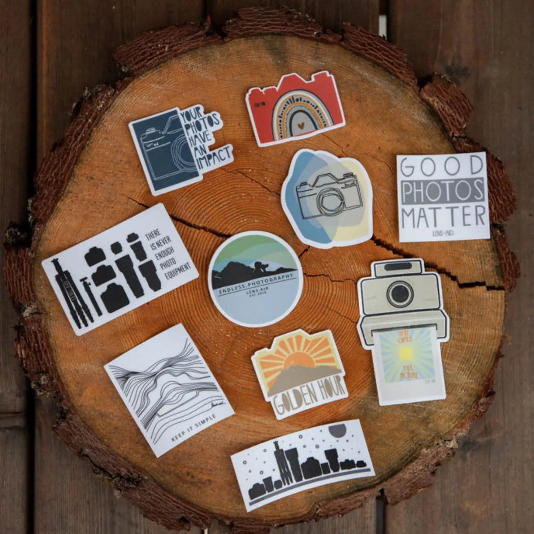 Foto Sticker Set mit 10 kreativen Fotografie-Motiven - 10er