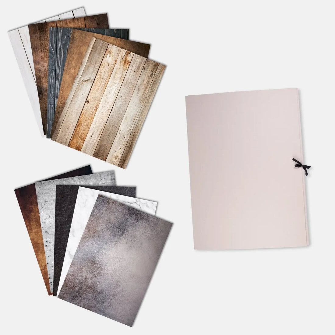 Fotohintergrund 10er-Set Holz/Stein mit Aufbewahrungsmappe - Kamera & Foto > Fotostudio-Ausrüstung Hintergründe