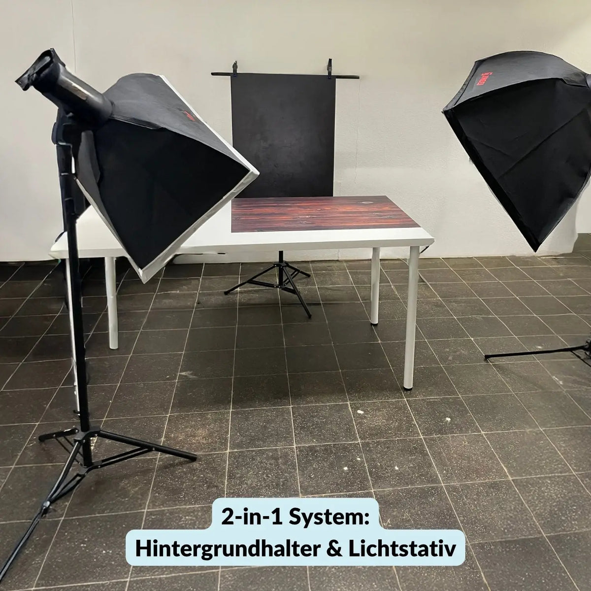 Soporte para fondos fotográficos de 100 a 186 cm para fotografía de estudio y fotografía cenital - Fotografía > Equipos de estudio fotográfico Fondos