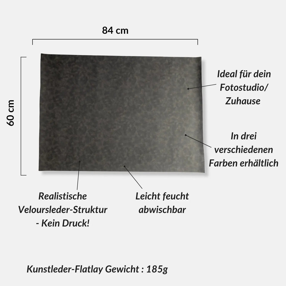 Fotohintergrund Kunstleder Velours 84x60 cm für Flatlay-Fotografie - Kamera & Foto > Fotostudio-Ausrüstung Hintergründe