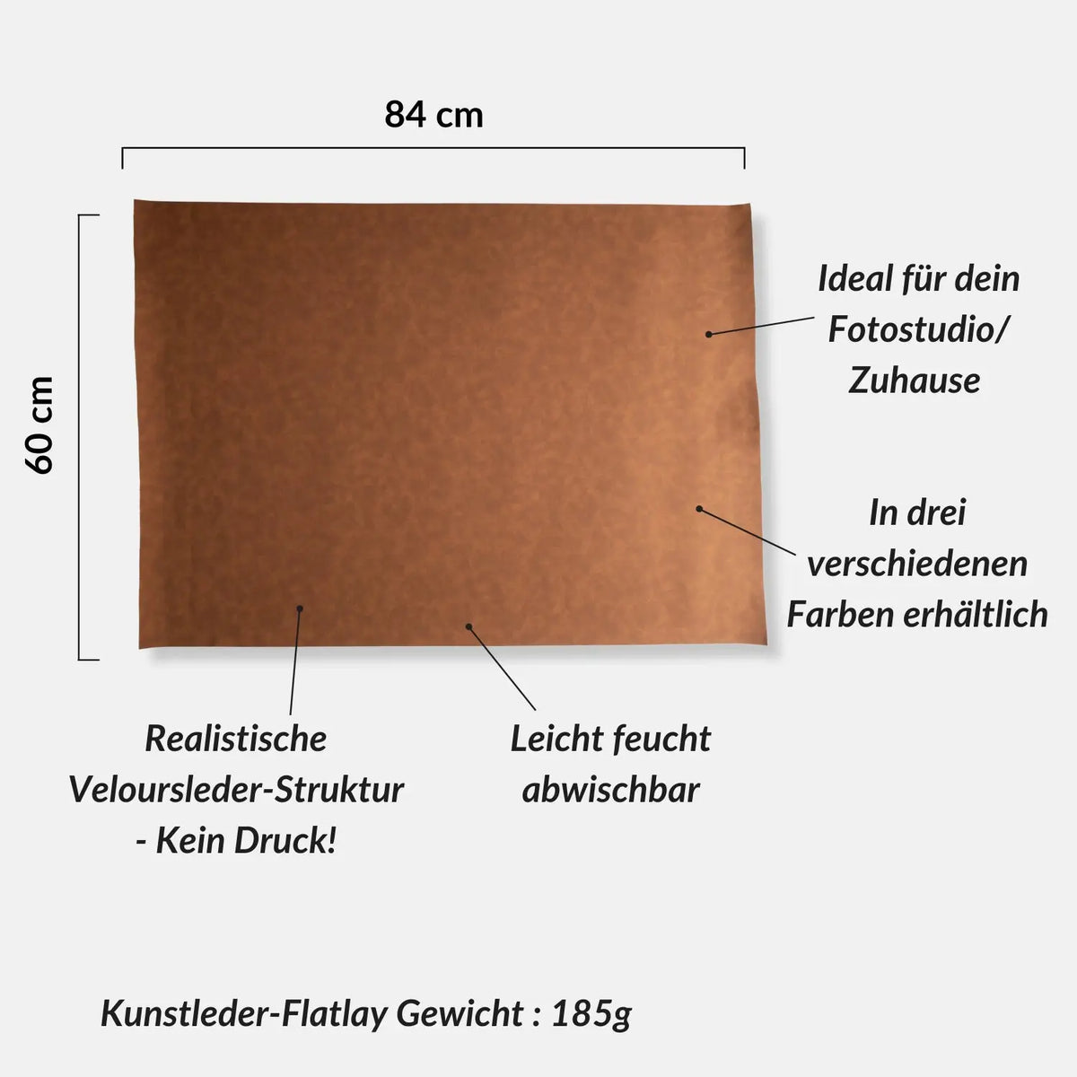 Fotohintergrund Kunstleder Velours 84x60 cm für Flatlay-Fotografie - Kamera & Foto > Fotostudio-Ausrüstung Hintergründe