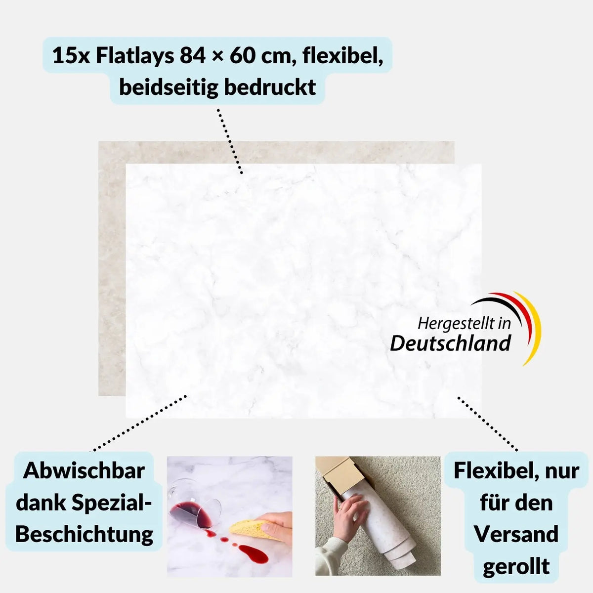Flatlay Hintergrund Set mit 15 Bestseller-Hintergründen & Mappe - Kamera Foto > Fotostudio-Ausrüstung Hintergründe