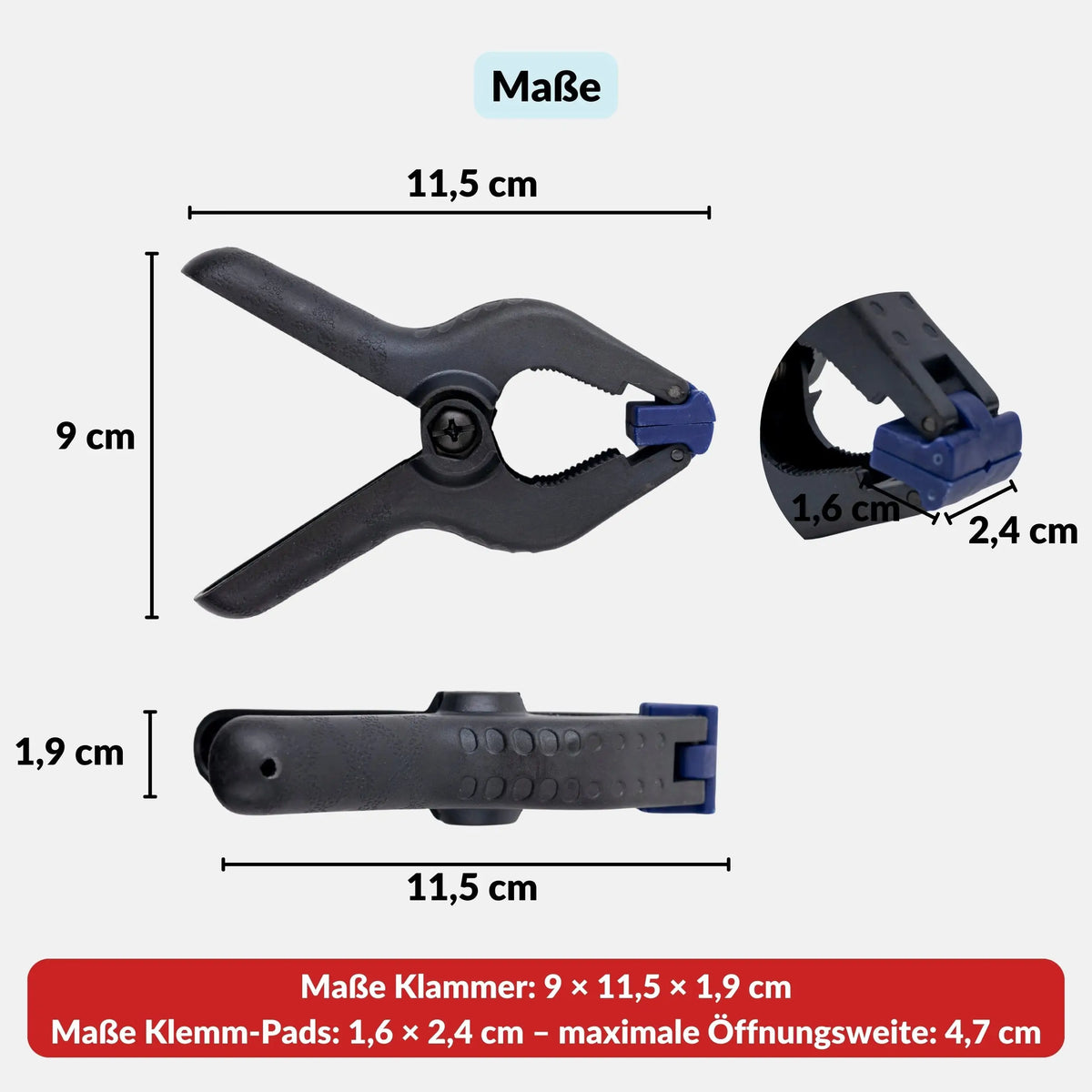 Background clamps, set of 4, for flat lays & photo studios - Camera Photo > Photo studio equipment Photo studio accessories
