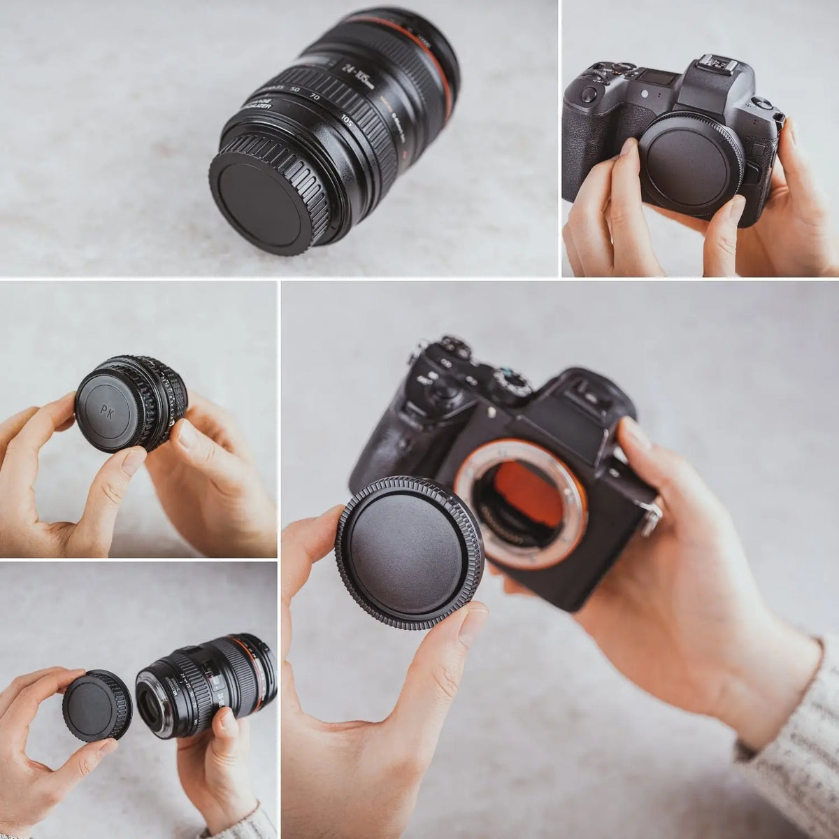 Camera Body & Lens Rear Cap Set for Sony Canon Nikon Fujifilm and more - Camera Photography > Camera Accessories
