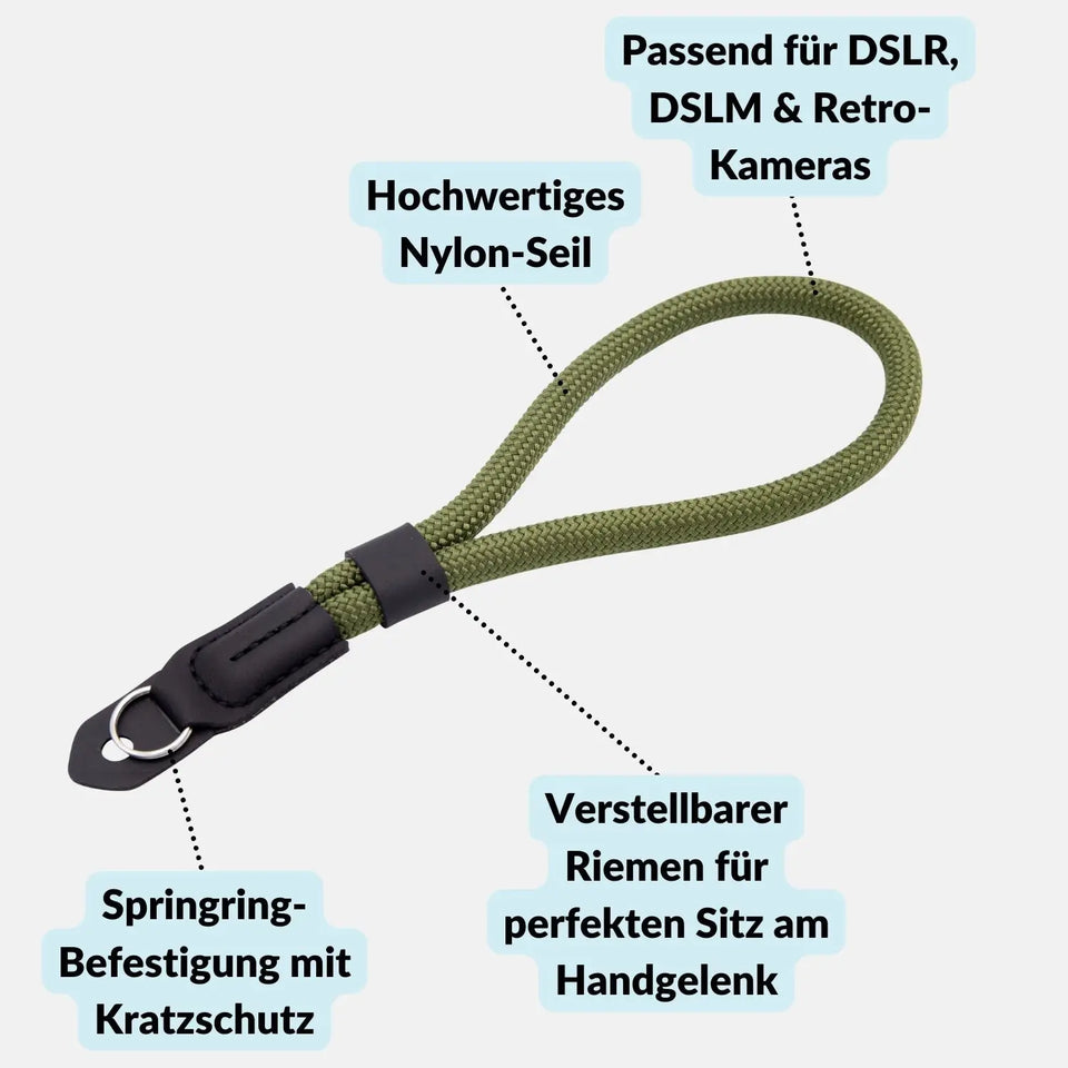 Kamera Handschlaufe in Seil-Optik fürs Handgelenk - & Foto > Kamerazubehör Kameragurte Kamera-Handschlaufen