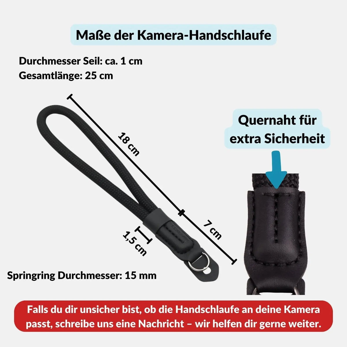 Kamera Handschlaufe in Seil-Optik fürs Handgelenk - & Foto > Kamerazubehör Kameragurte Kamera-Handschlaufen