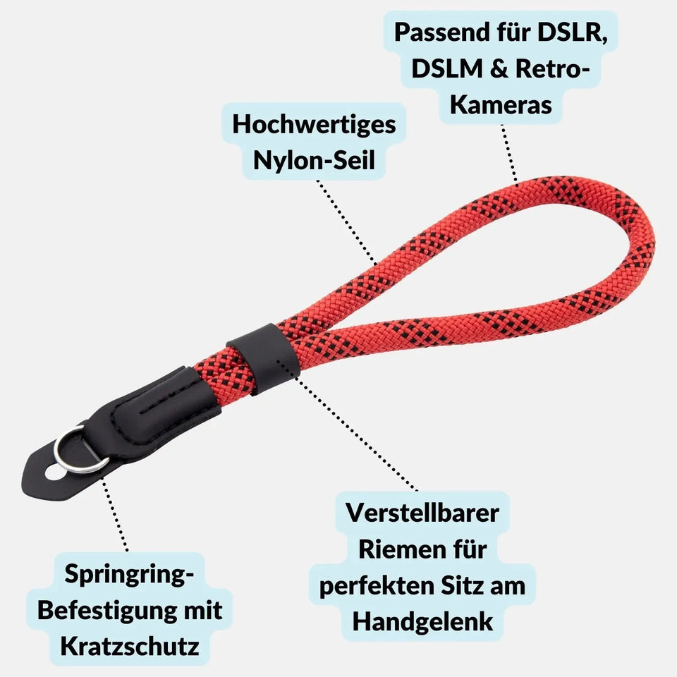 Kamera Handschlaufe in Seil-Optik fürs Handgelenk - & Foto > Kamerazubehör Kameragurte Kamera-Handschlaufen