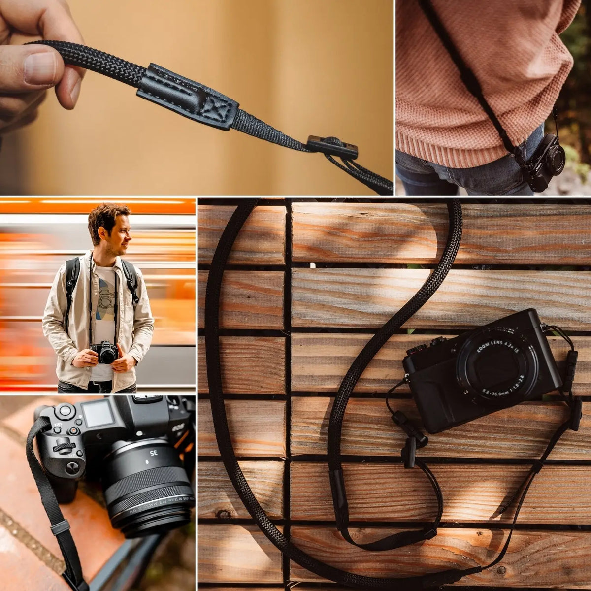Camera strap without ring for narrow eyelets - Camera & Photo > Camera Accessories Camera Straps