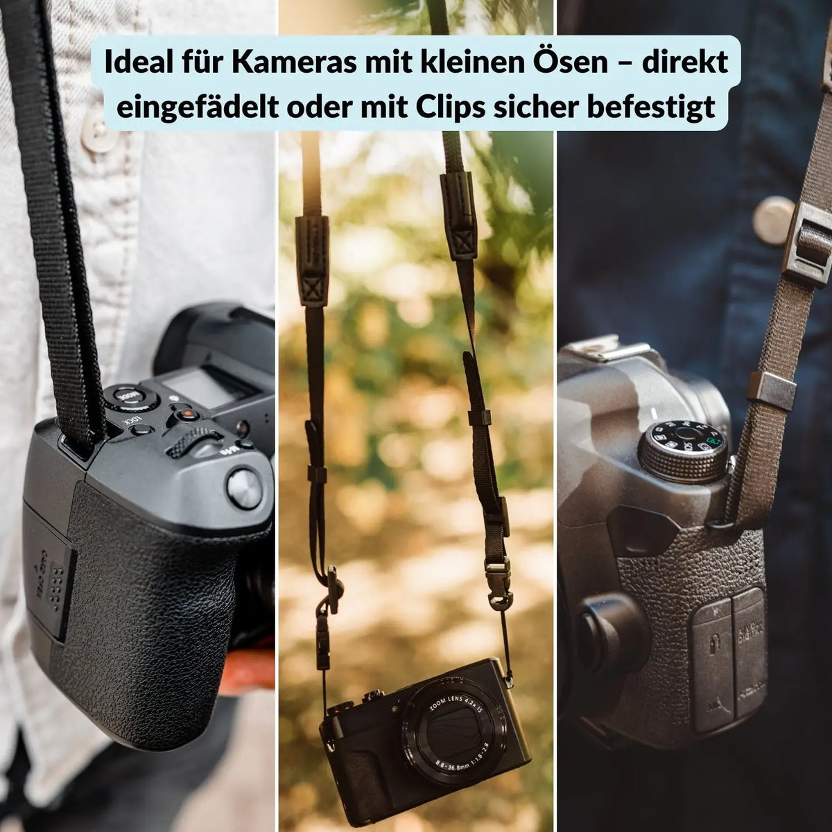 Camera strap without ring for narrow eyelets - Camera & Photo > Camera Accessories Camera Straps