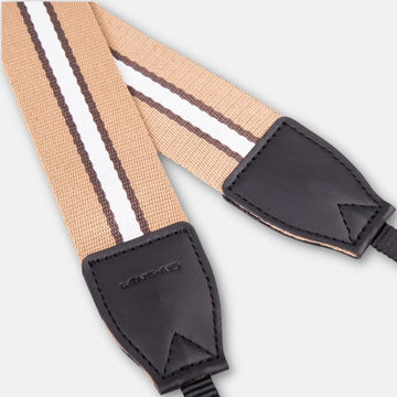 Linen camera strap in a striped design, 80–120 cm - Camera & Photo > Camera Accessories Camera Straps