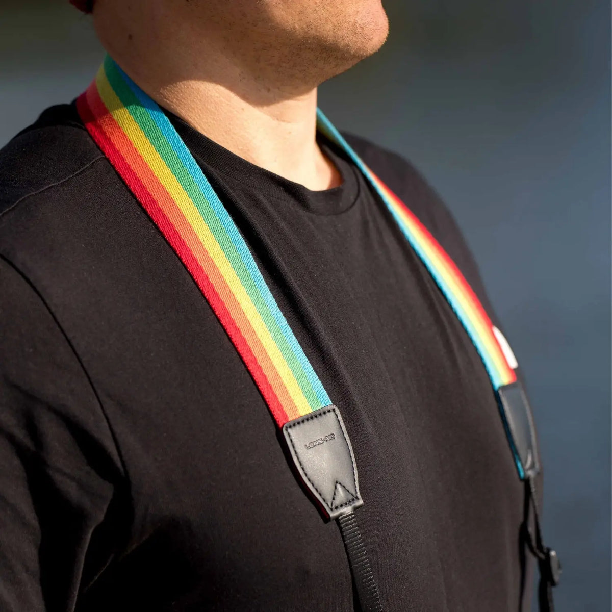 Linen camera strap in a striped design, 80–120 cm - Camera & Photo > Camera Accessories Camera Straps