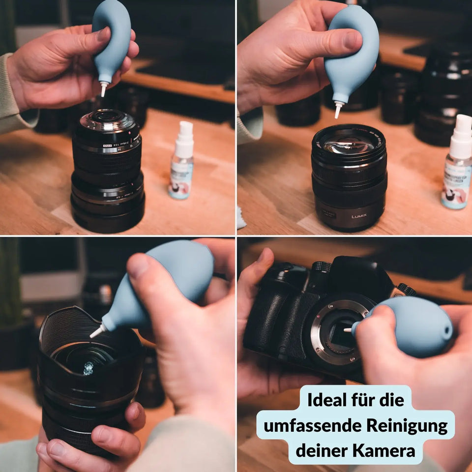 Small bellows for cleaning cameras and lenses